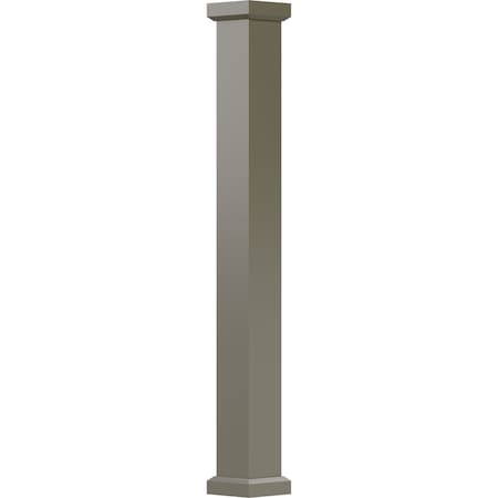 Ekena Millwork 6" x 8' Endura-Aluminum Empire Style Column, Square Shaft (Load-Bearing 12,000 lbs) Non-Tapered EA0608ENPSGEMEM